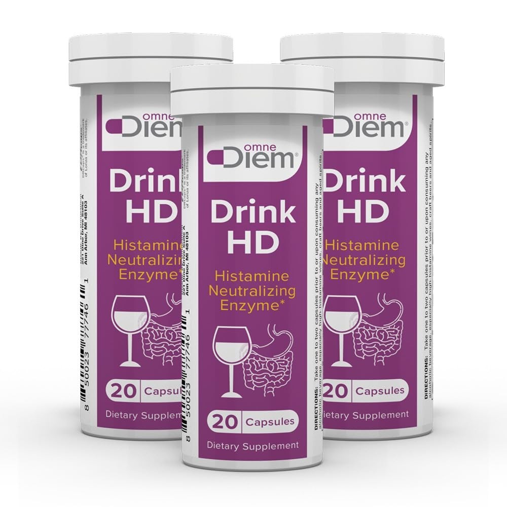 20 Count DAO Enzyme DrinkHD 3 Pack – Diamine Oxidase Supplement, Convenient Carr