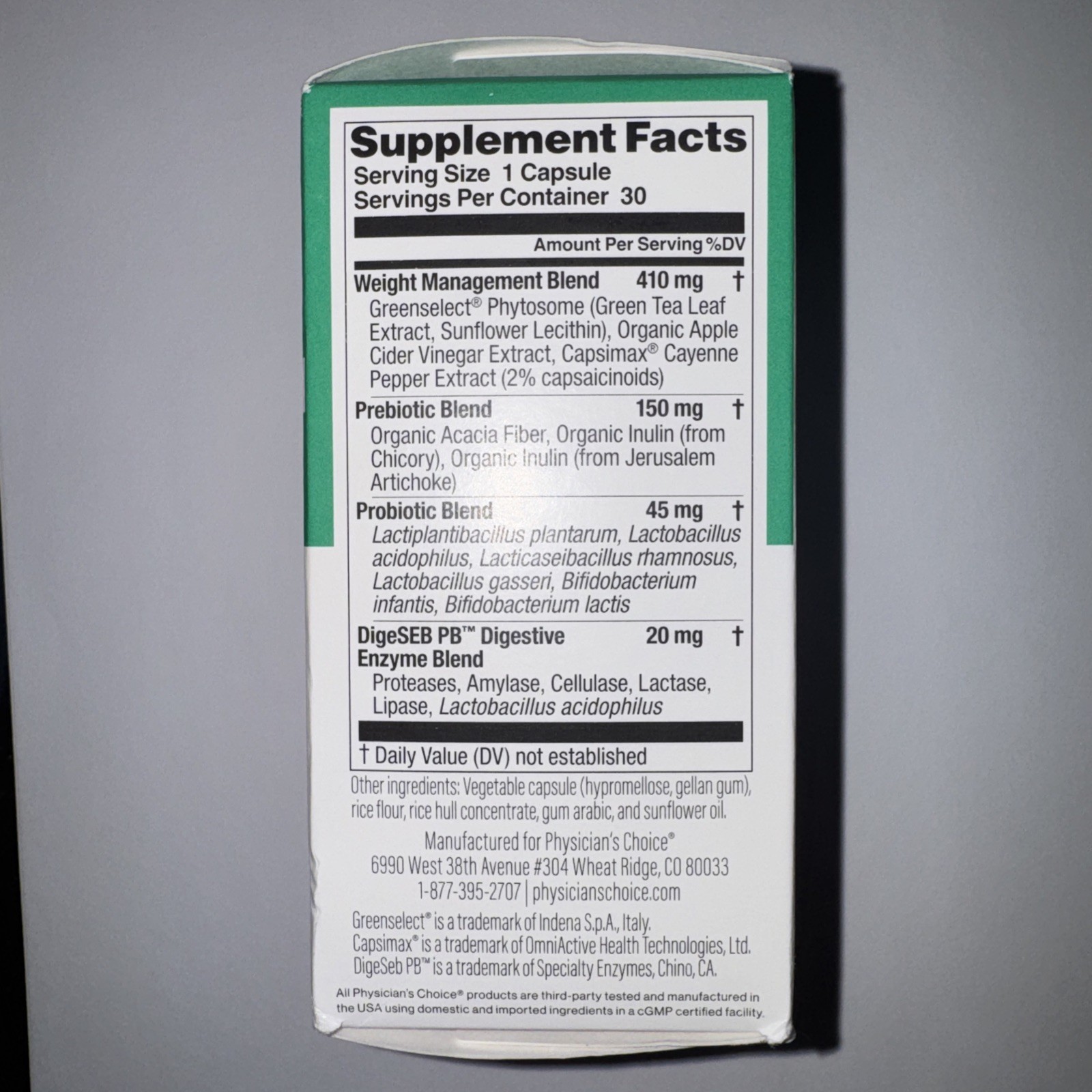 Physician’s Choice Thin 30 Probiotic Electrolytes Capsules – 30ct 06/02/2027