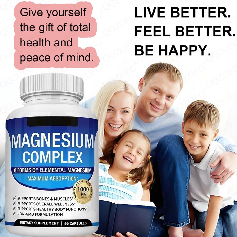 Complex Elemental Supplement 8 Magnesium 1000mg – Vegan Non-GMO 90 Capsules