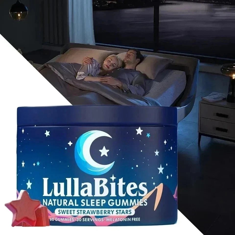 3 pack NEW LullaBites Natural Sleep Gummies Strawberry Stars Flavor 60 Gummies