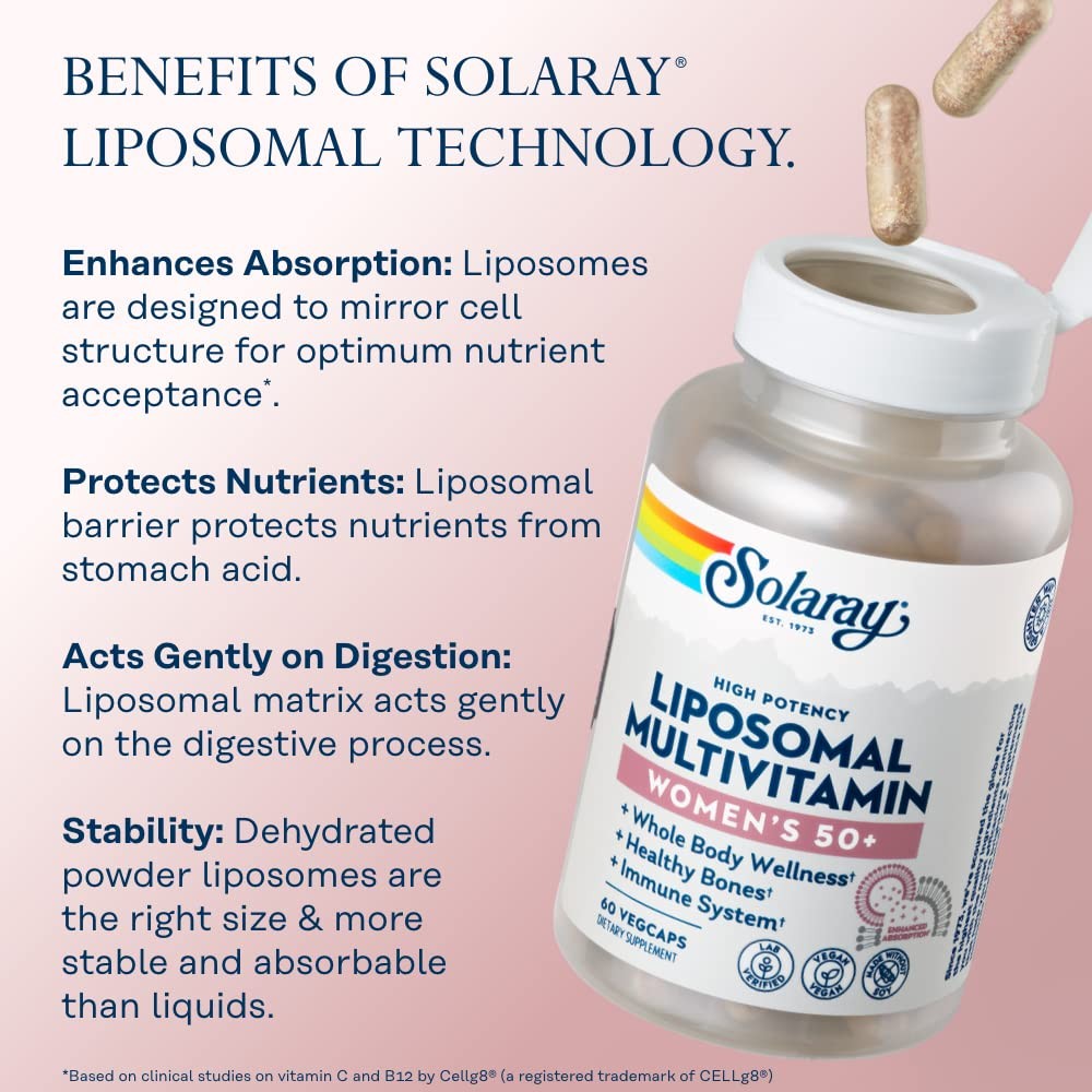 SOLARAY Liposomal Multivitamin for Women 50 120 Count (Pack of 1), No Color