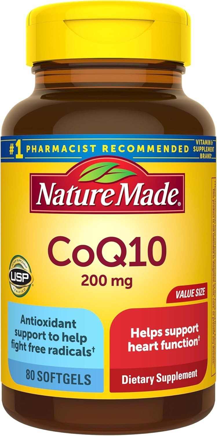 Nature Made CoQ10 200mg Softgels, Dietary Supplement for Heart Health Support, 8