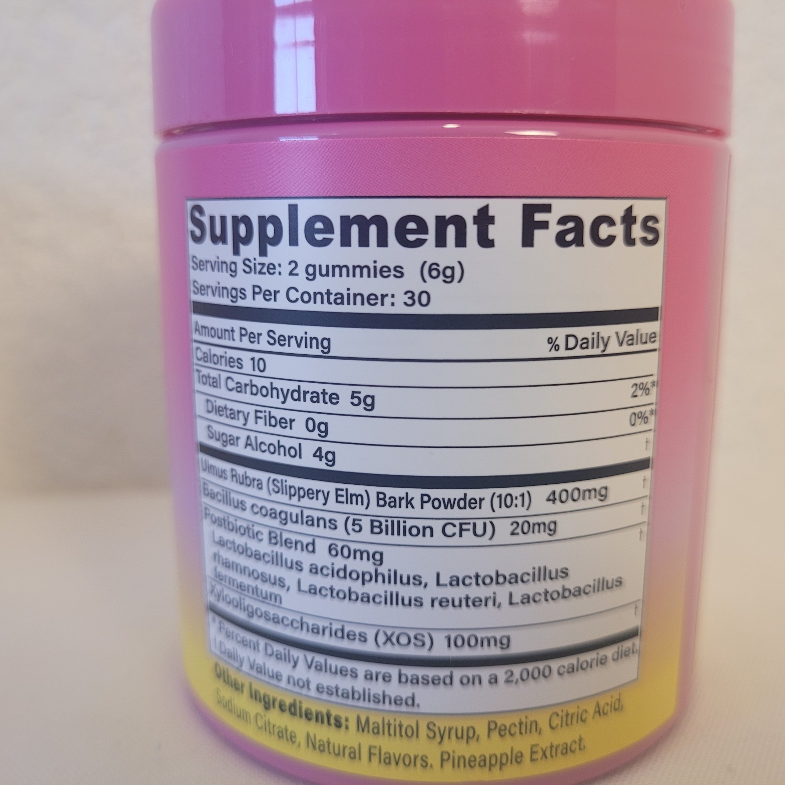 Two Leefar Women’s Probiotic Slippery Elm Pineapple 60 gummies exp: 05/04/2028