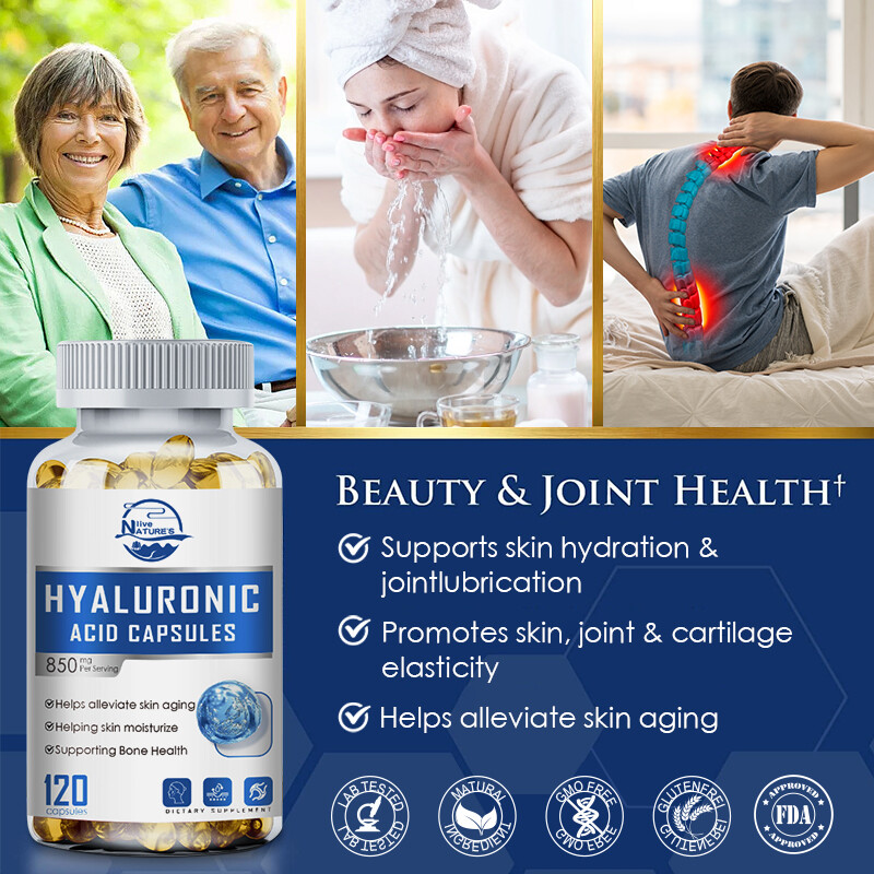 Hyaluronic Acid Anti Aging Hydrating Capsules Wrinkles Fine Lines Joint Health