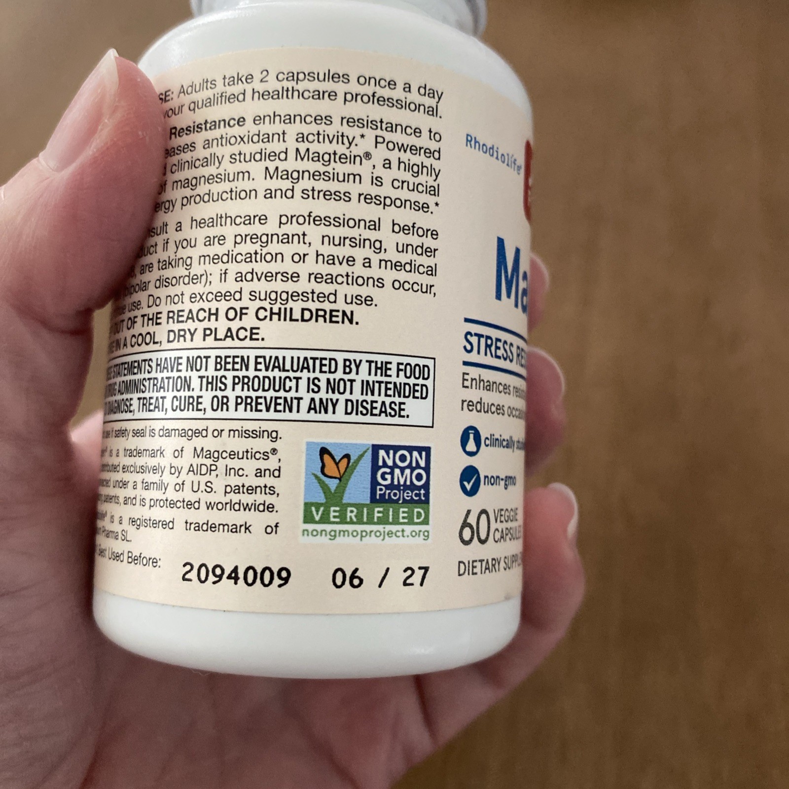 Jarrow Formulas Vegan MagMind, “Stress Resistance” 60 CAPS, exp 06/27