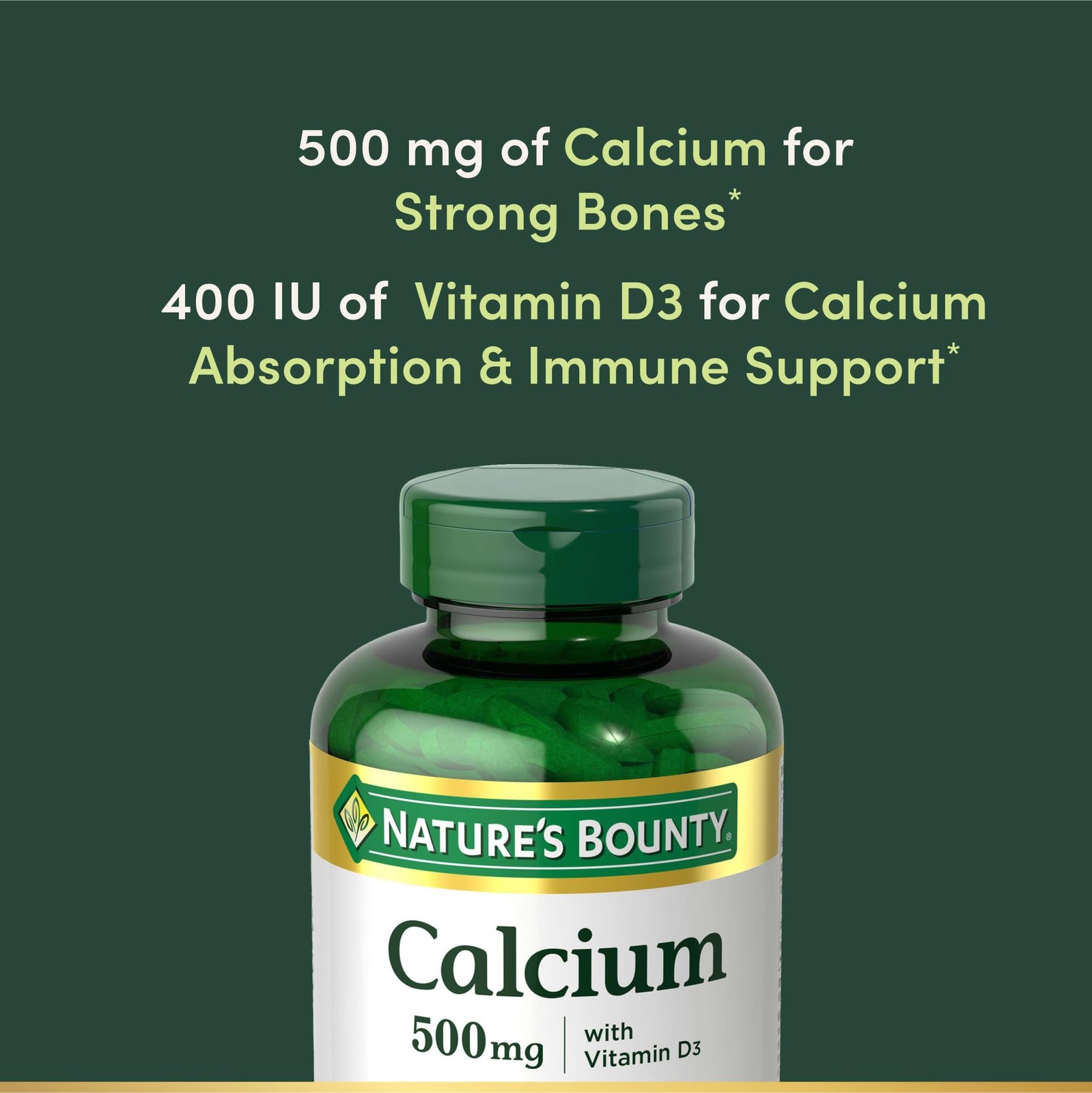 Nature’s Bounty Calcium Plus 400 IU Vitamin D3, 300 Count (Pack of 1), N/a