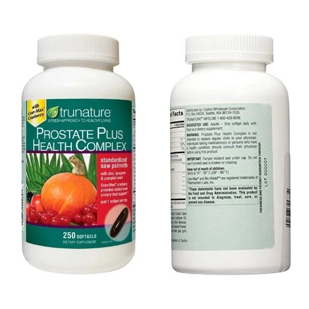 (2 pack)Trunature Prostate Plus Health Complex 250 Softgels w/d Saw Palmento new