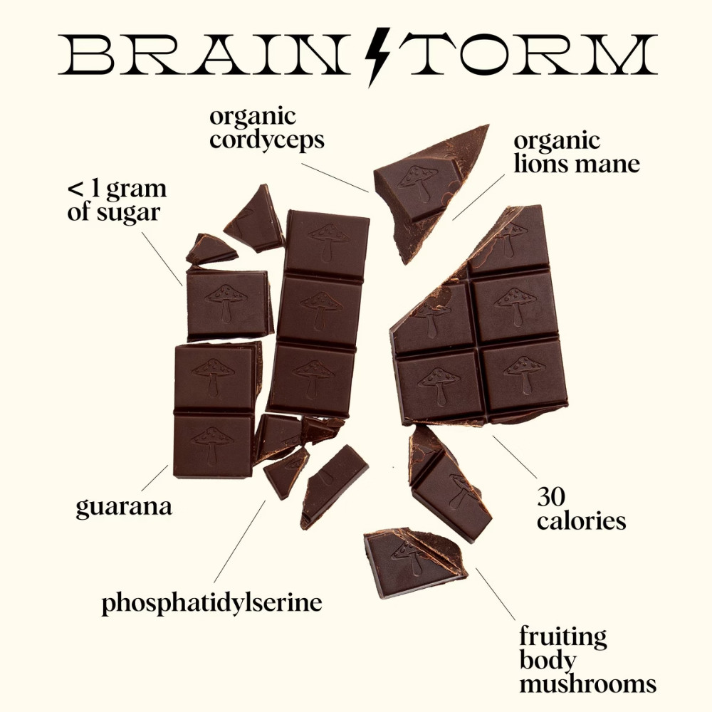 Alice Mushrooms Brainstorm Mushroom Dietary Supplement Chocolates – 8ct