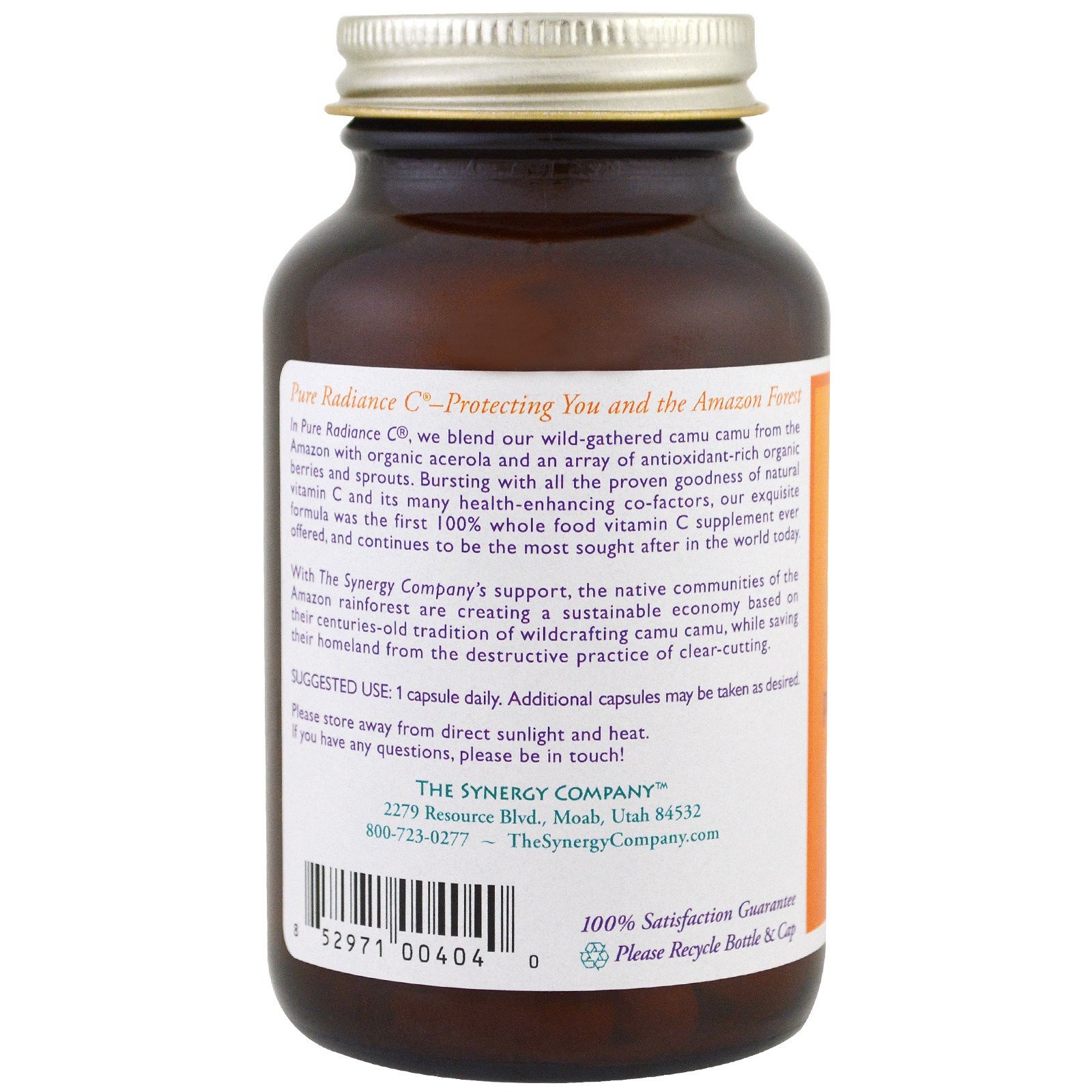 The Synergy Company Pure Radiance C 90 Veggie Caps Dairy-Free, Gluten-Free,
