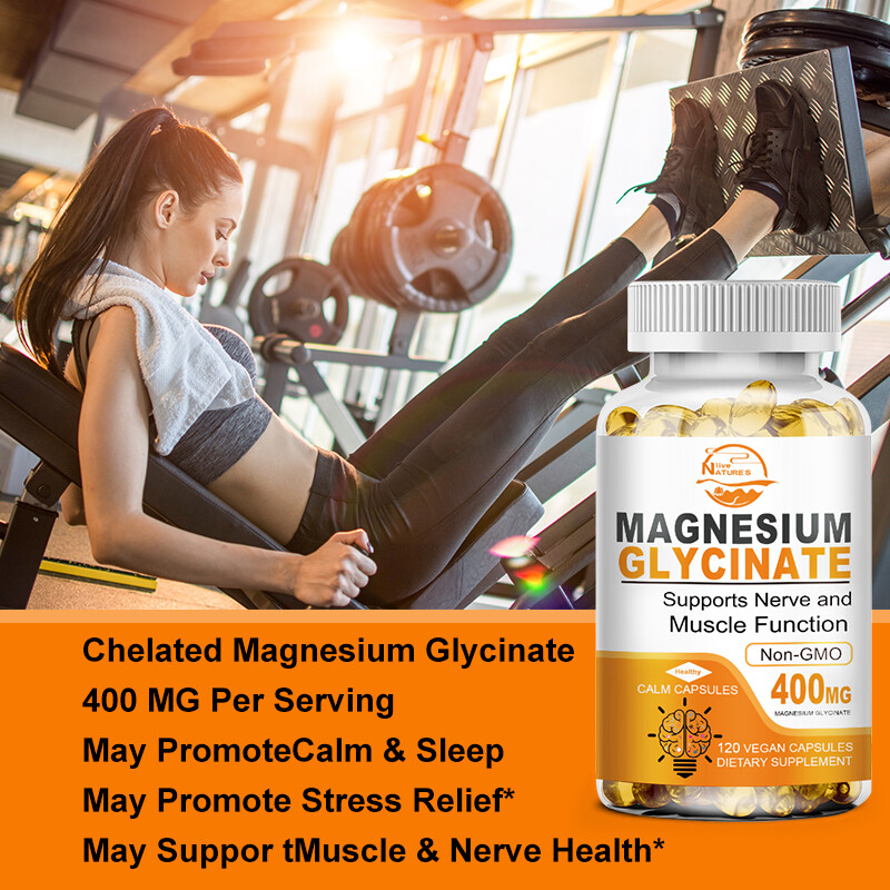 Magnesium Glycinate 400mg – 120 Capsules For Sleep, Stress Relief Support Bone