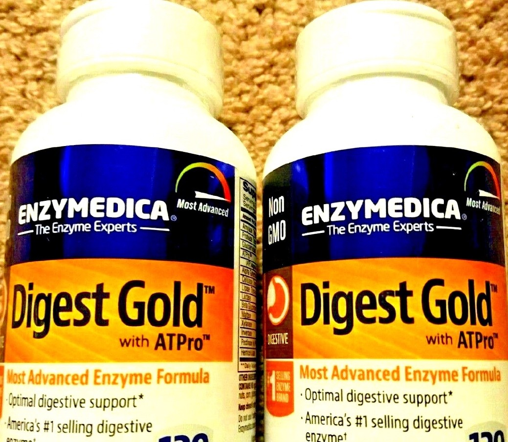 Set of 2 Enzymedica Digest Gold with ATPro,180×2=360 Exp.2024