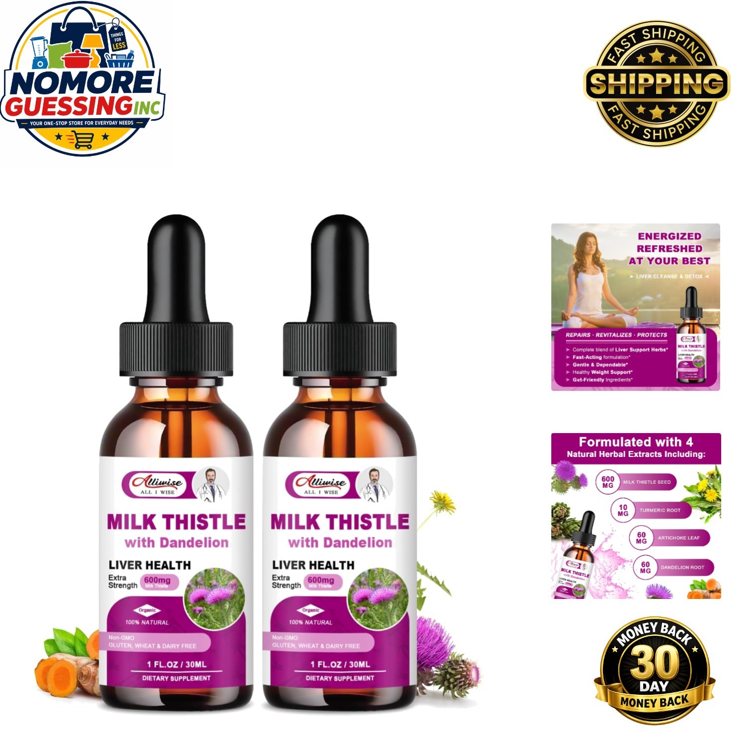 Liver Health Support Liquid with Milk Thistle & Dandelion | Detox