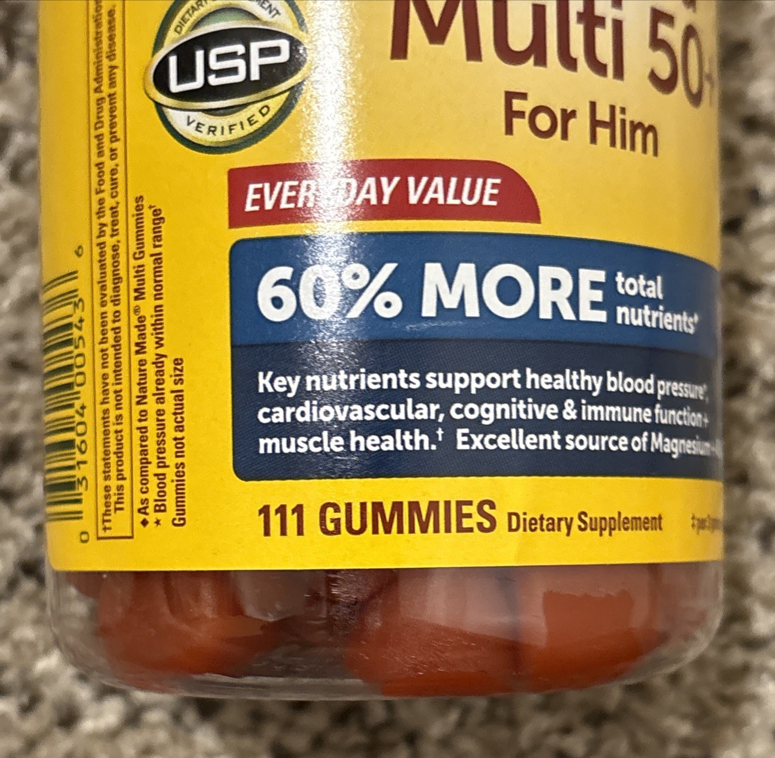 Nature Made Multi For Him Gummies 50+ 111 Gummies Exp 01/2028