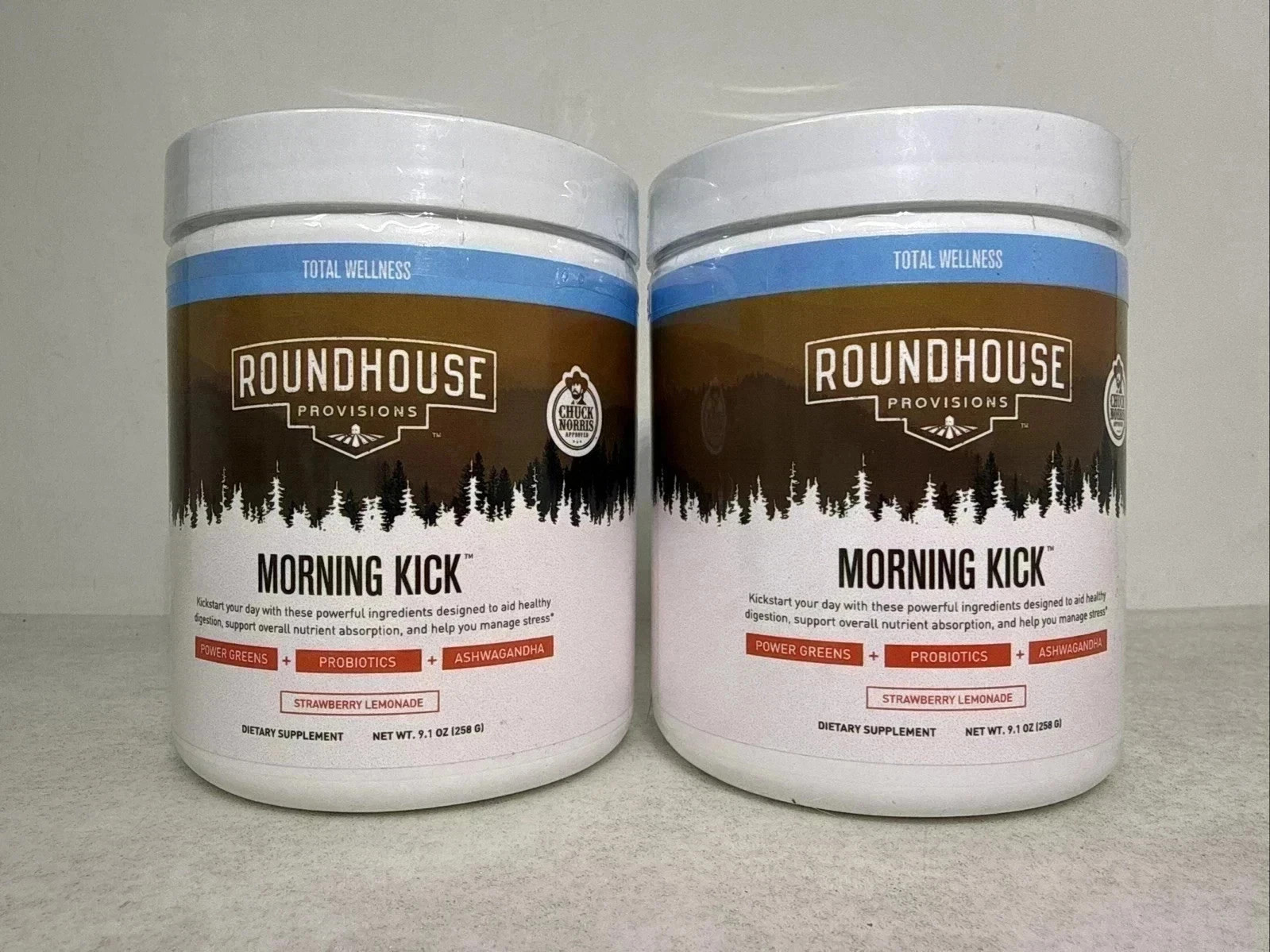 2 Pack Roundhouse Morning Kick Powder Strawberry Lemonade 9.1 Oz