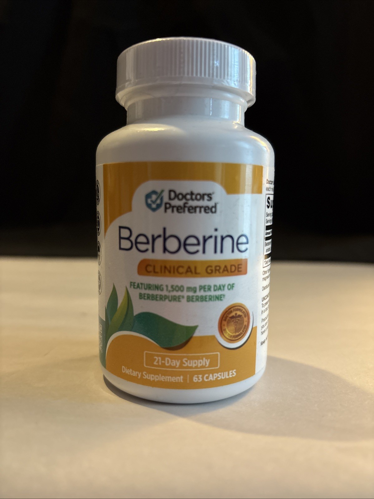 Doctor’s Preferred Berberine Clinical Grade 63 Capsules Exp 02/2026 New Sealed