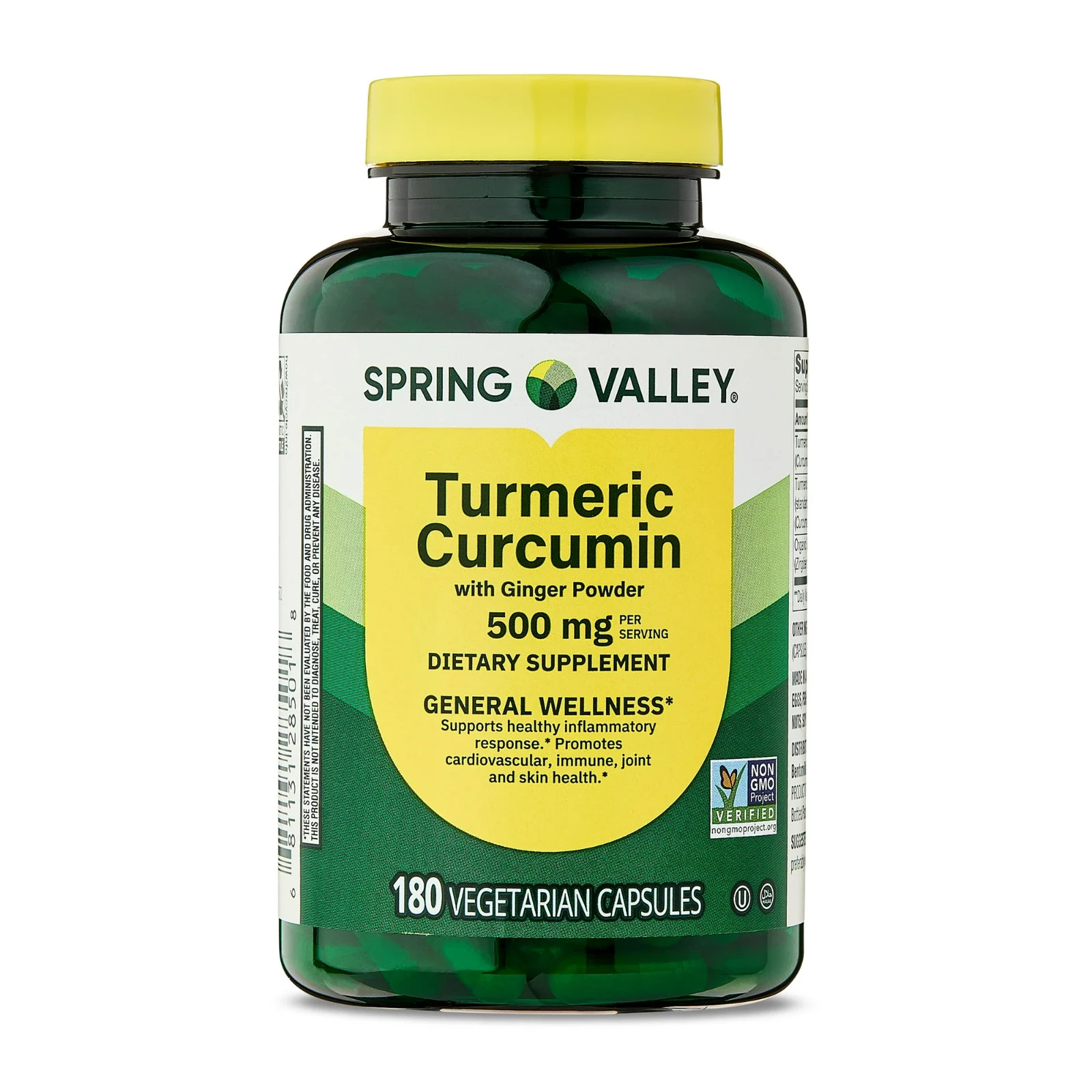Spring Valley Turmeric Curcumin with Ginger Powder DietarySupplement 500mg 180ct