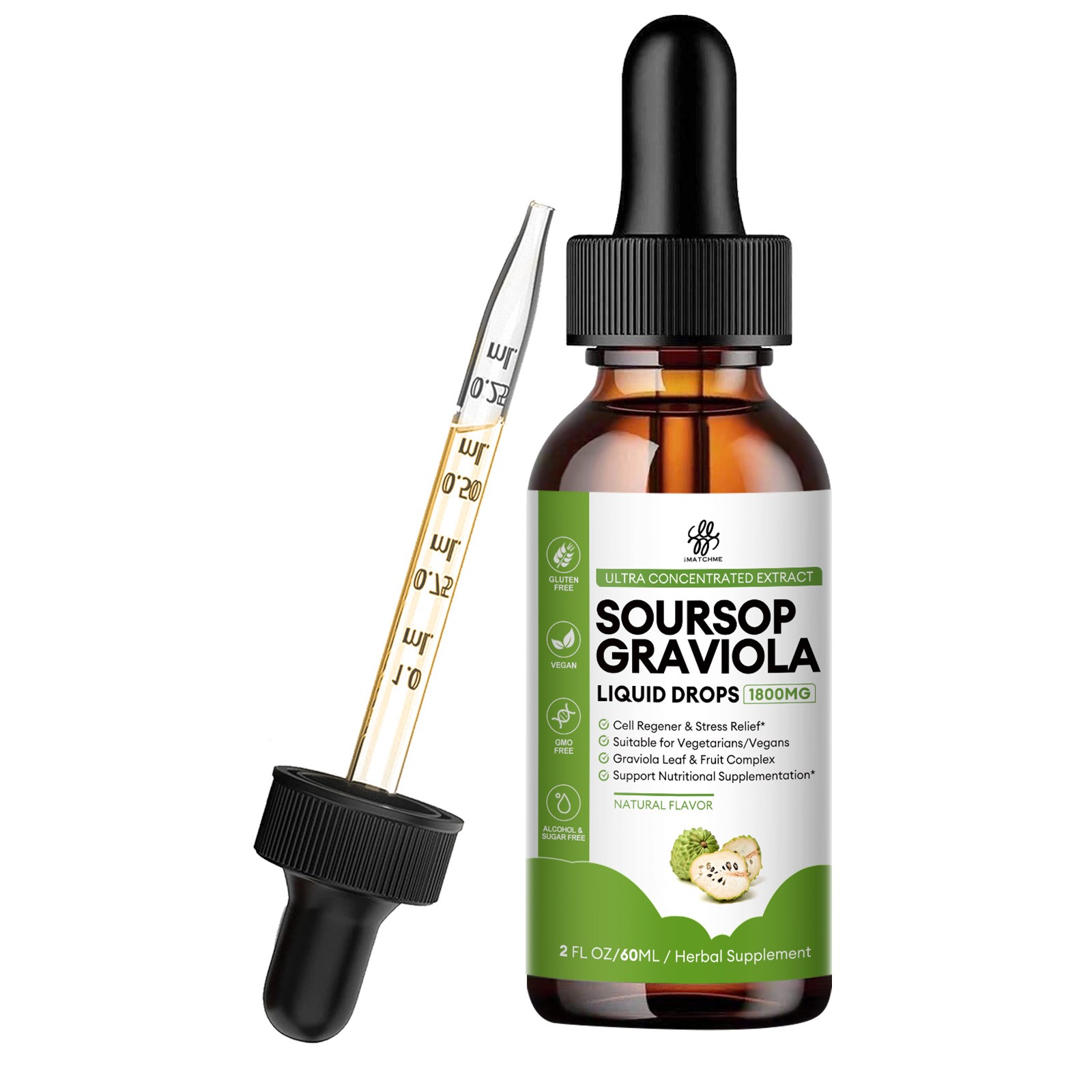 Soursop Bitters Liquid Drops with Sea Moss,,turmeric, Black Pepper 1Oz