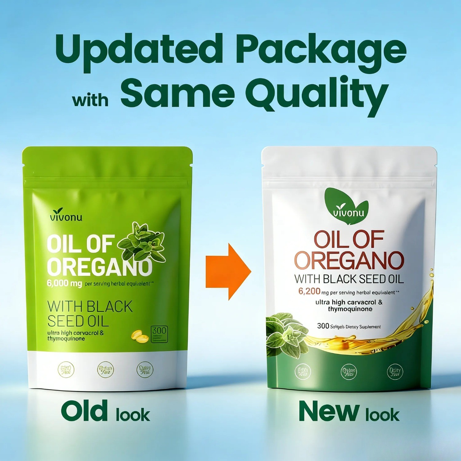 Powerful Synergy:Oregano Oil 6200mg with Black Seed Oil.Immune Boosting Capsules