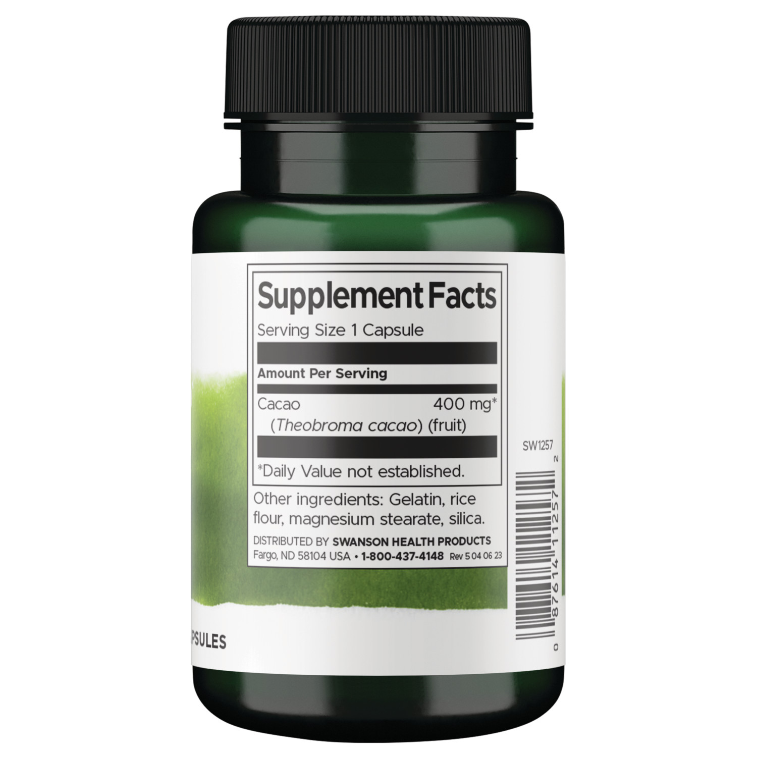 Swanson Cacao (Raw Cocoa) – Full Spectrum 400 mg 60 Capsules