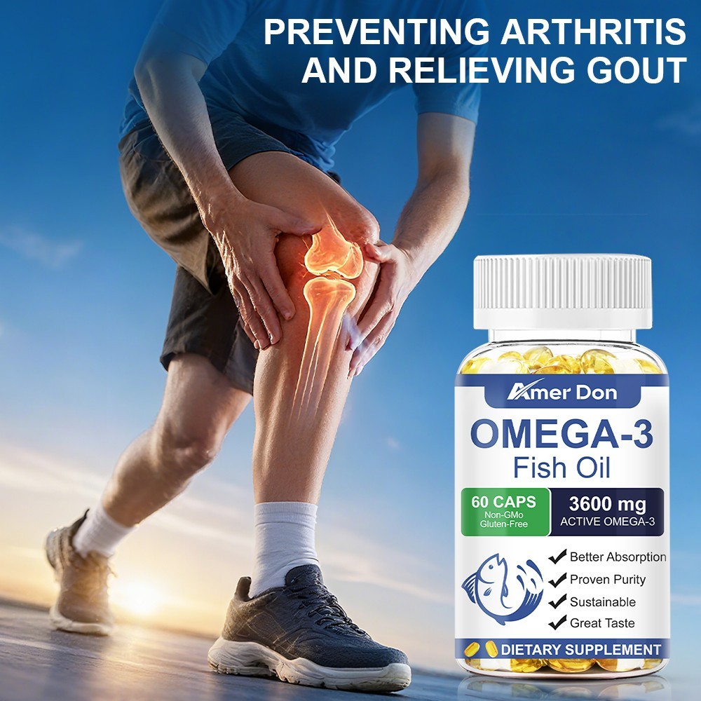 Omega 3 Fish Oil Capsules 3x Strength 3600mg EPA & DHA, Highest Potency