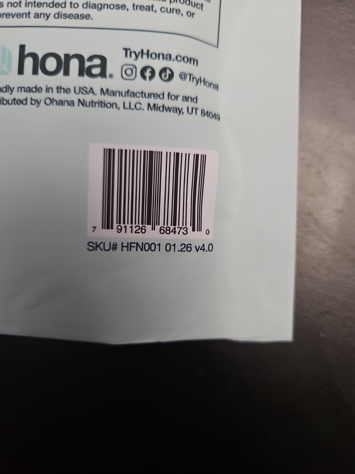 Hona Fiber + Greens Superfood Powder Probiotics Fiber 7 Servings 3.2 oz – New