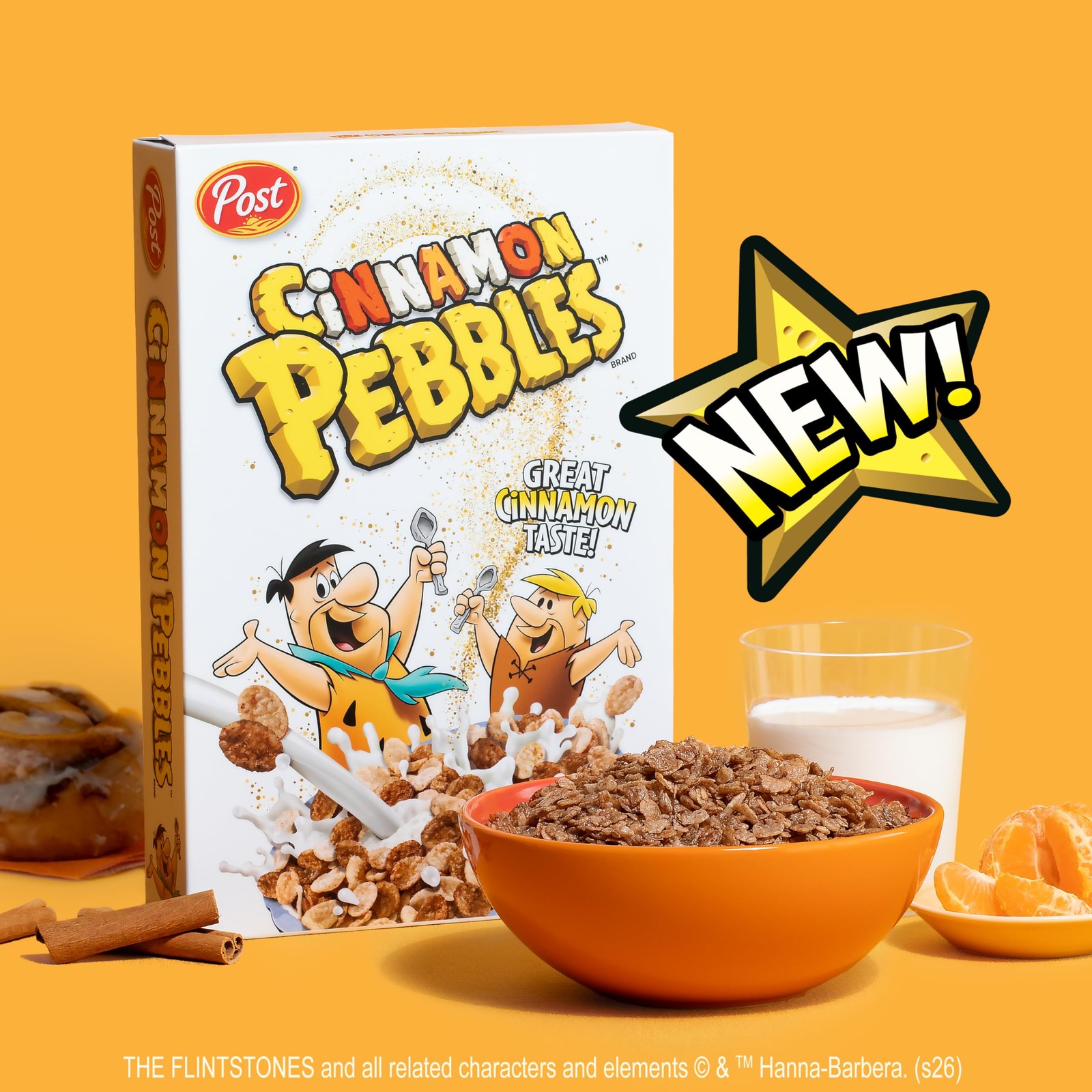Cinnamon PEBBLES Breakfast Cereal for Kids, Gluten 19.5 Ounce (Pack of 1)