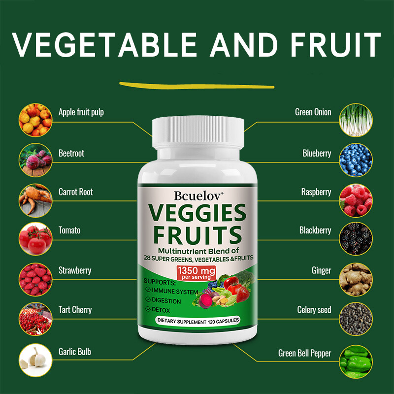 120Pcs Fruits and Veggies Supplement Balance of Daily Nature Fruits & Vegetables