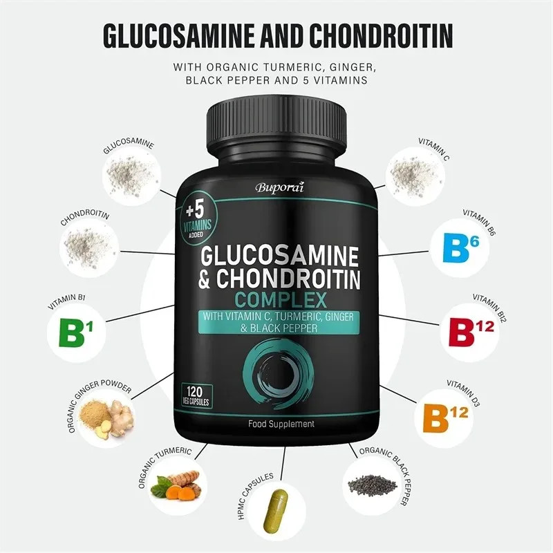 Glucosamine and Chondroitin Complex 120pcs,Relieve Joint Discomfort, Bone Health