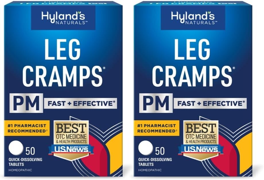 50 Count Pack of 2 Leg Cramps PM Tablets for Effective Nighttime Pain Relief