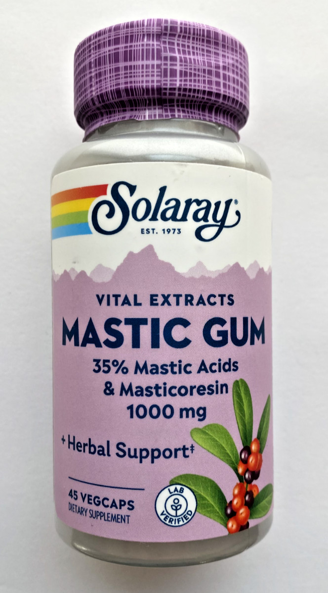 Solaray Mastic Gum 45 Caps – improve digestion, oral health, and liver health