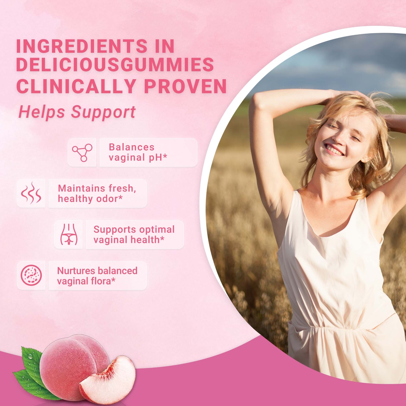 Vaginal Probiotic Gummies -Promotes Healthy Vaginal Odor and Balances Vaginal PH