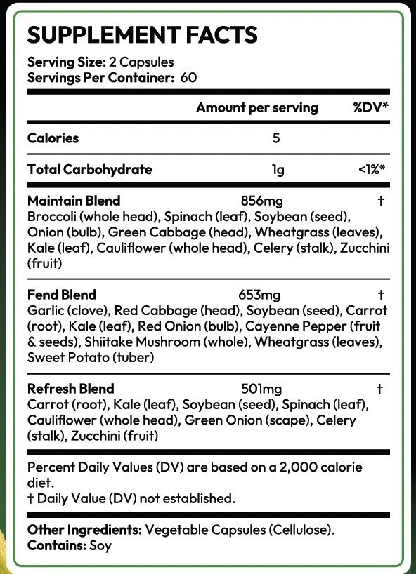 Superfood Vegetable & Fruit Blends 240 Capsules 2 Mo Supply 12/2027 New Sealed