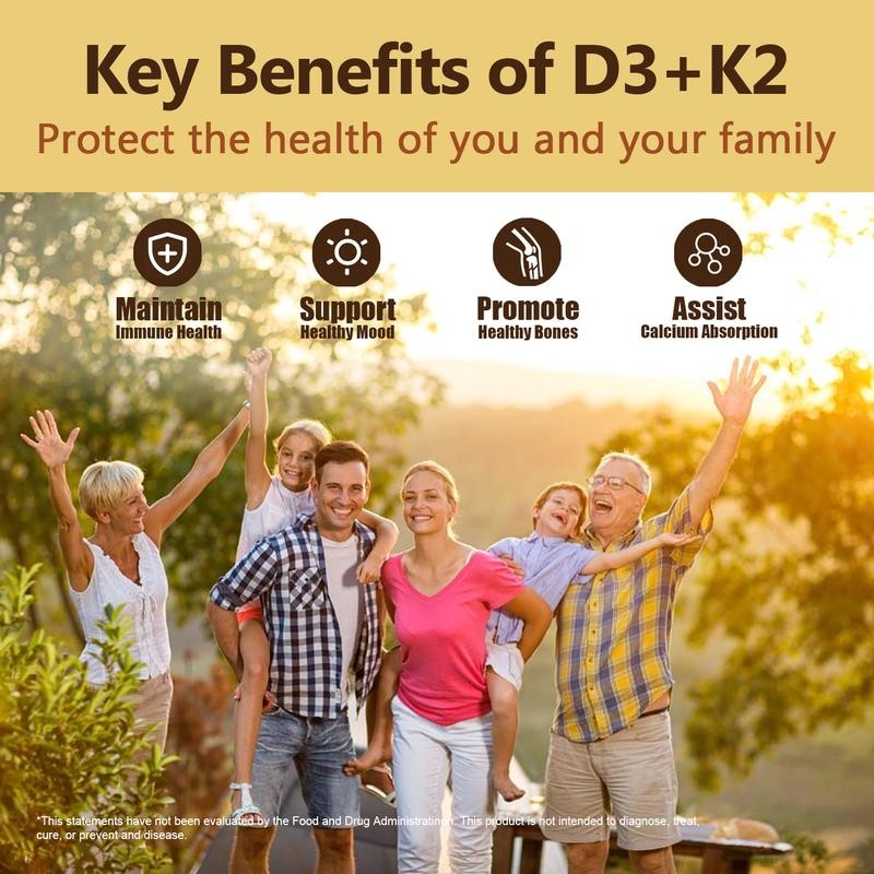DEAL SUPPLEMENT Vitamin D3 K2 5000IU Softgel, 2-1 Complex, 250 Count
