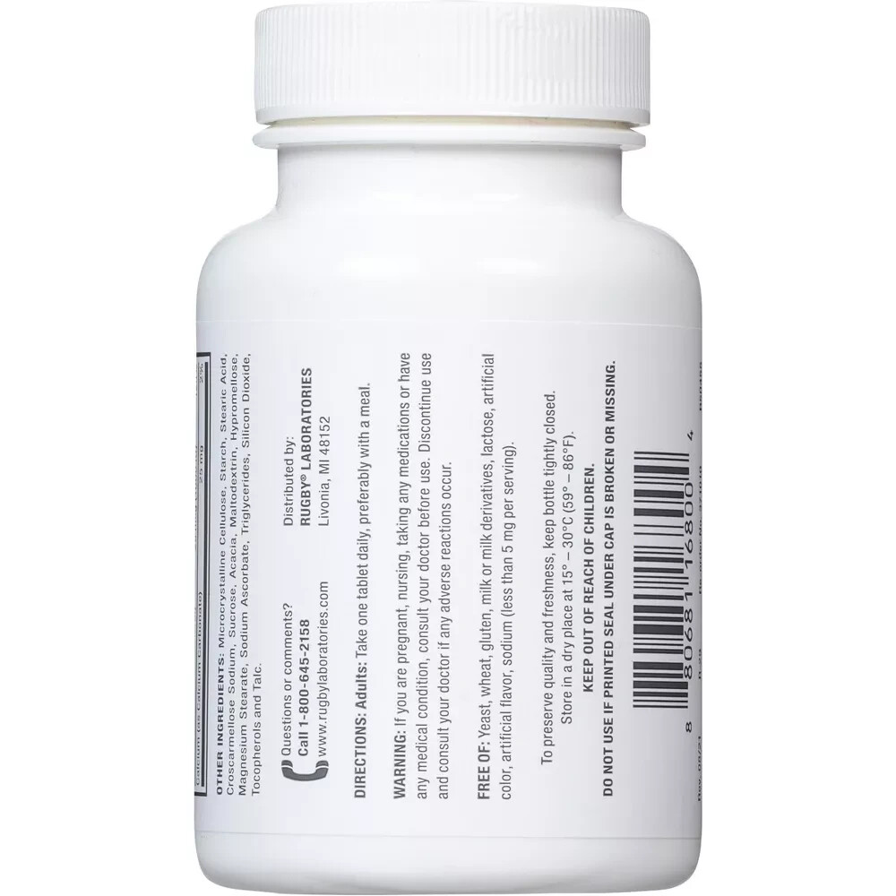 Rugby Vitamin D3 25 mcg (1000 IU), Tablet Dietary Supplement Gluten Free