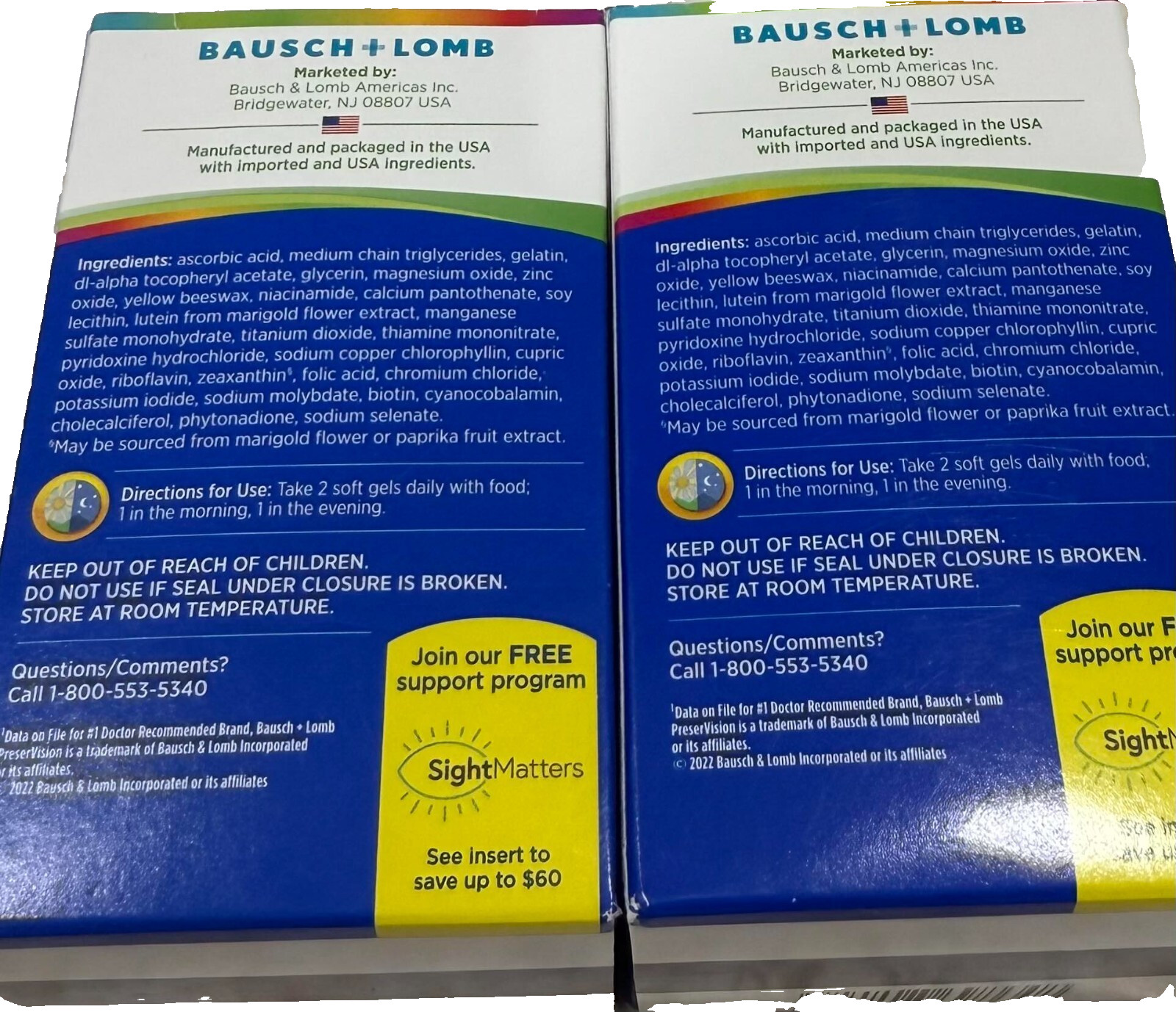 LOT OF 2 PreserVision AREDS 2 + Multivitamin 100 Softgels EXP10/2026+ NEW SHIP