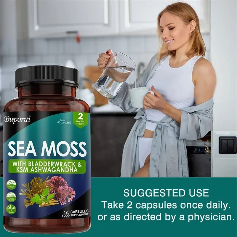 Sea Moss 120pcs, Support Thyroid Function, Boosts Immunity, Promote Metabolism