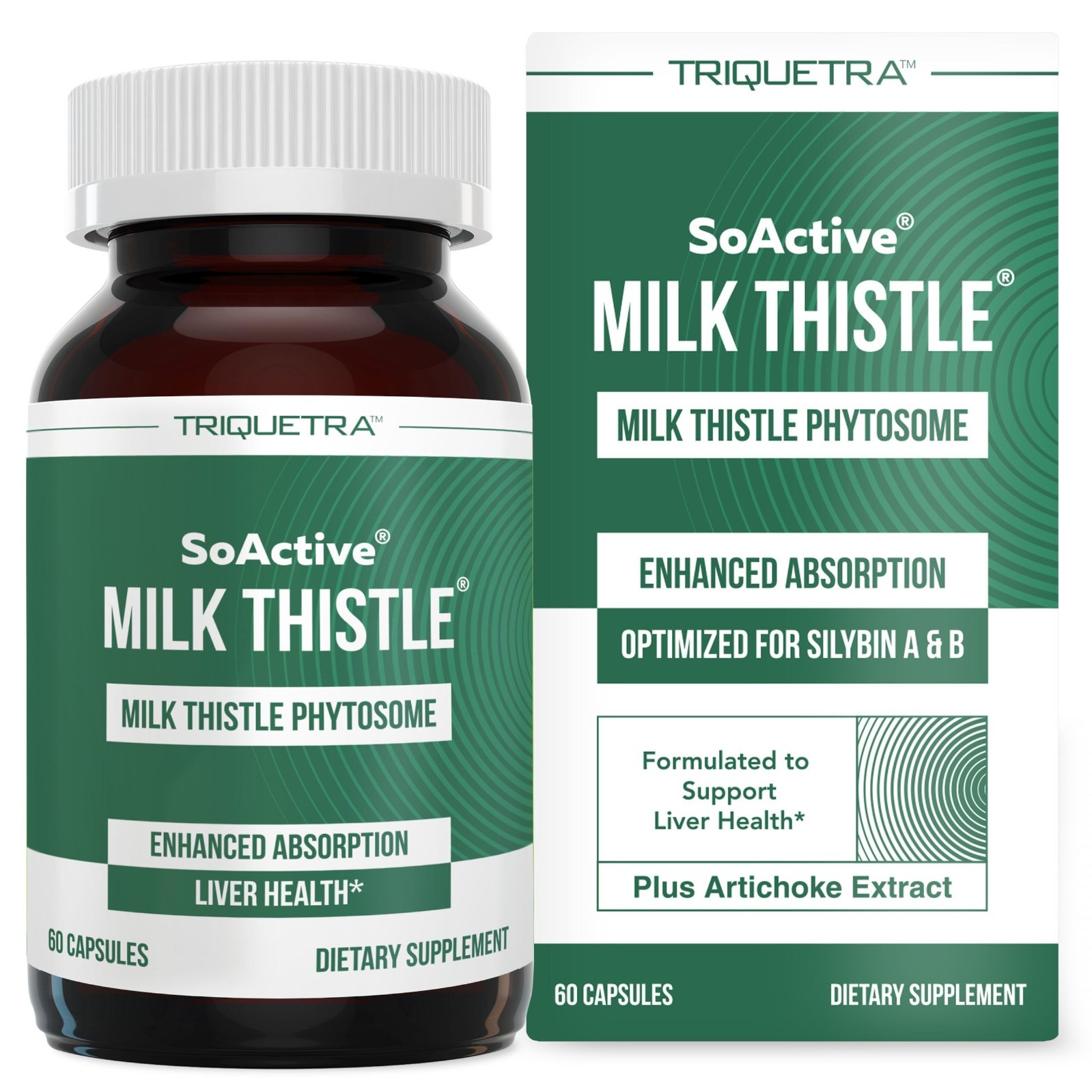 Milk Thistle Phytosome 10X, Silybin A & B, Artichoke Extract – Liver Support, 60
