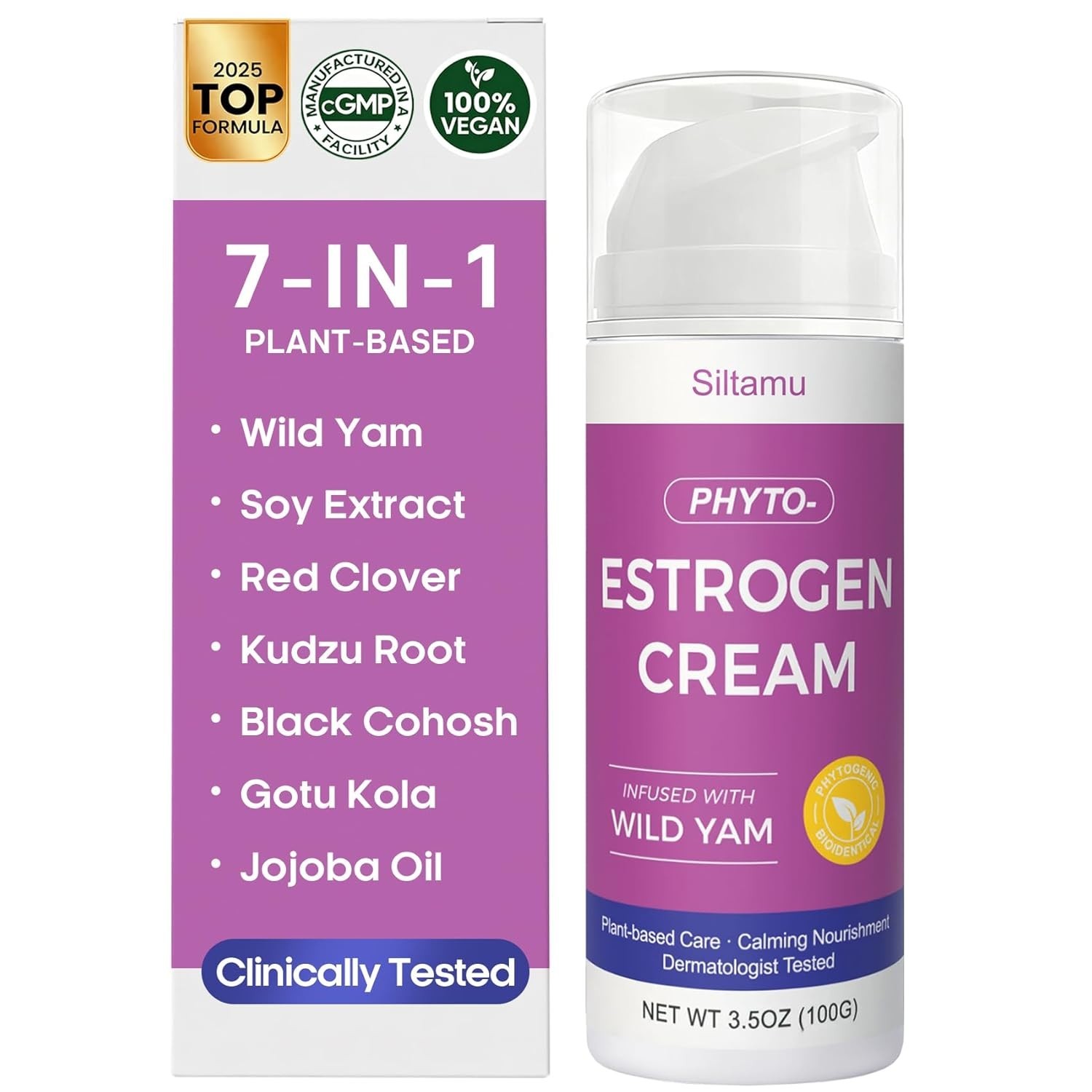 Phytoestrogen Cream for Women – Menopause Support, 3.5 oz Hydrating Moisturizer