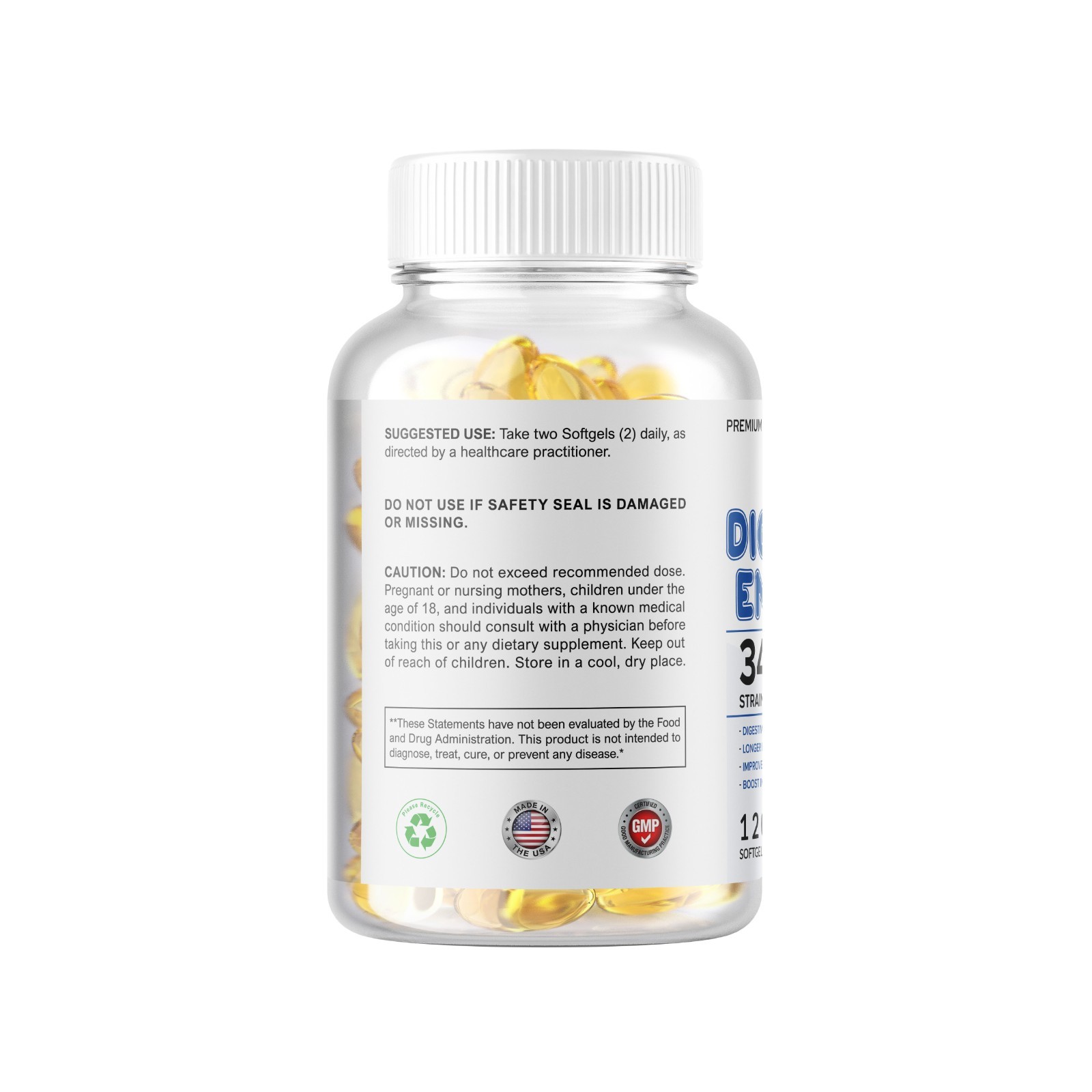 Digestive Enzymes Prebiotic & Probiotics Gas, Constipation & Bloating Relief 100