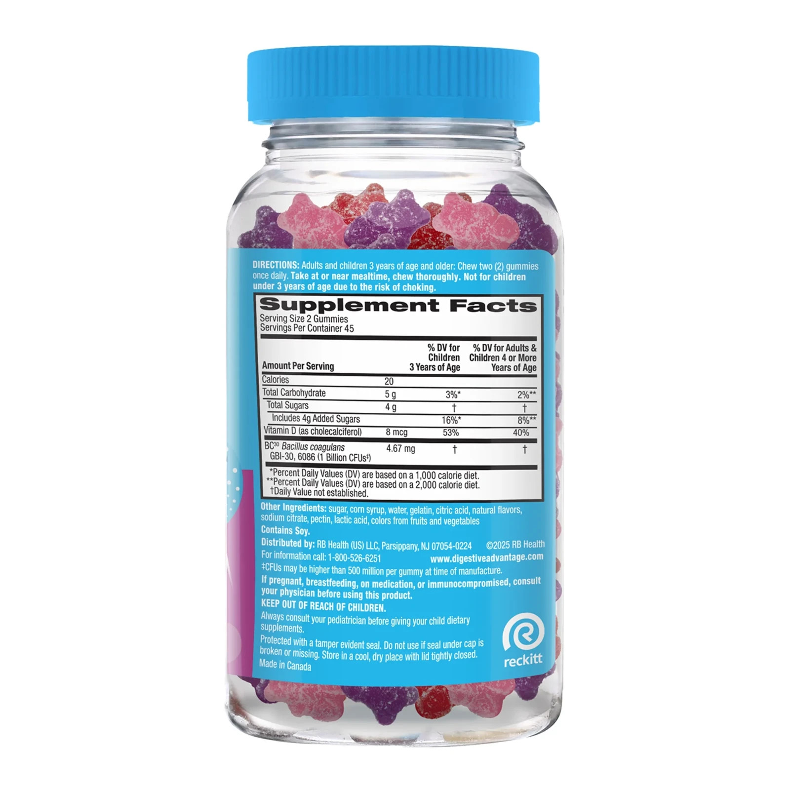Pack of 2 Digestive Advantage Daily Probiotics 3 in 1 90 Gummies Exp 9/2026