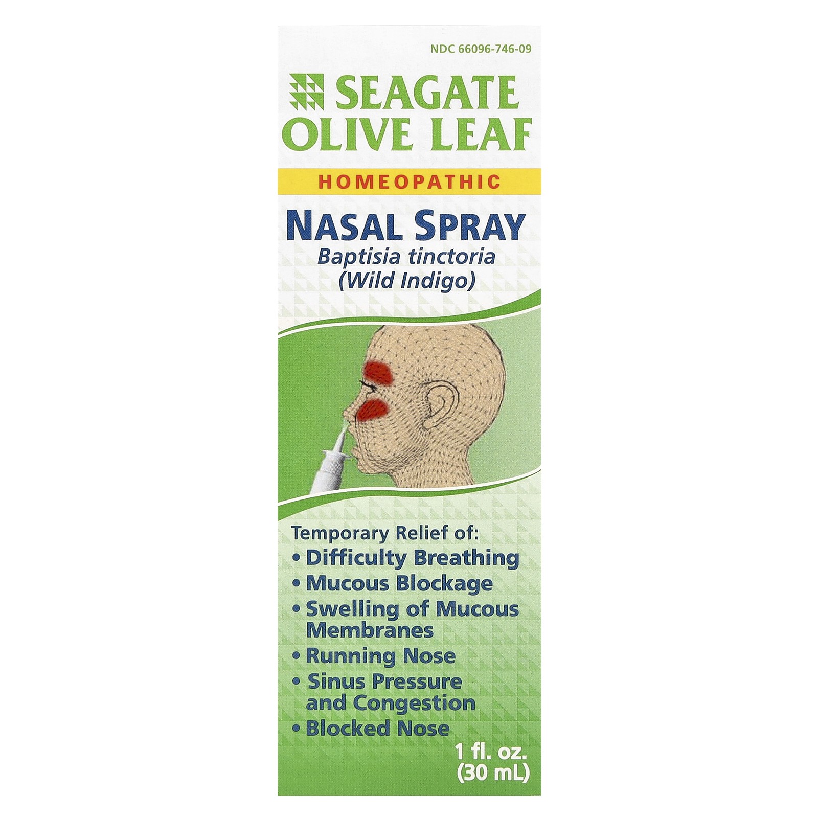 Seagate Olive Leaf Nasal Spray 1 fl oz 30 ml All-Natural, Chemical-Free
