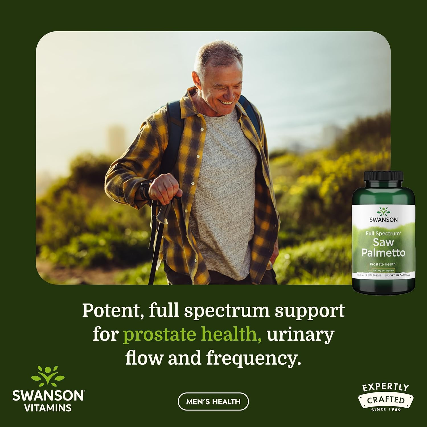 Saw Palmetto Full Spectrum Herbal Supplement for Men Seeking Prostate, Hair, and