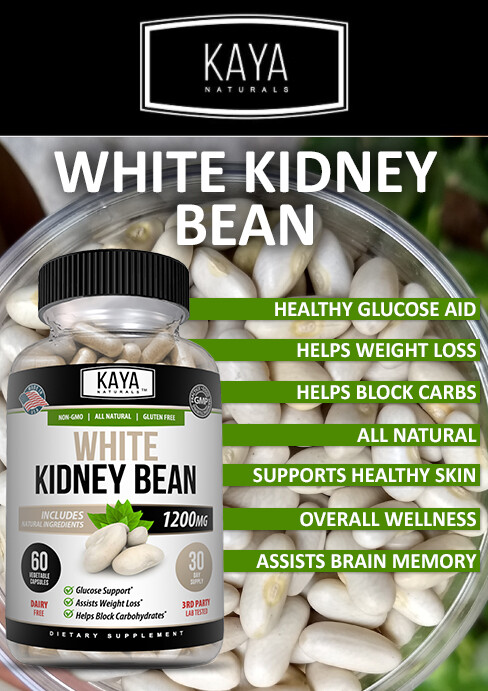 White Kidney Bean Capsule, Fat & Carb Blocker, Appetite Suppressant, Weight Loss