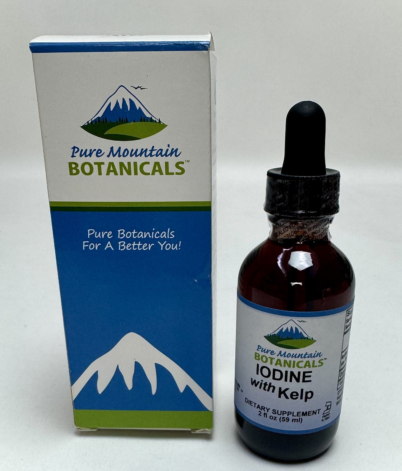 Pure Mountain Liquid Iodine Supplement /w Kelp 2oz 150mcg Organic Kosher SEALED