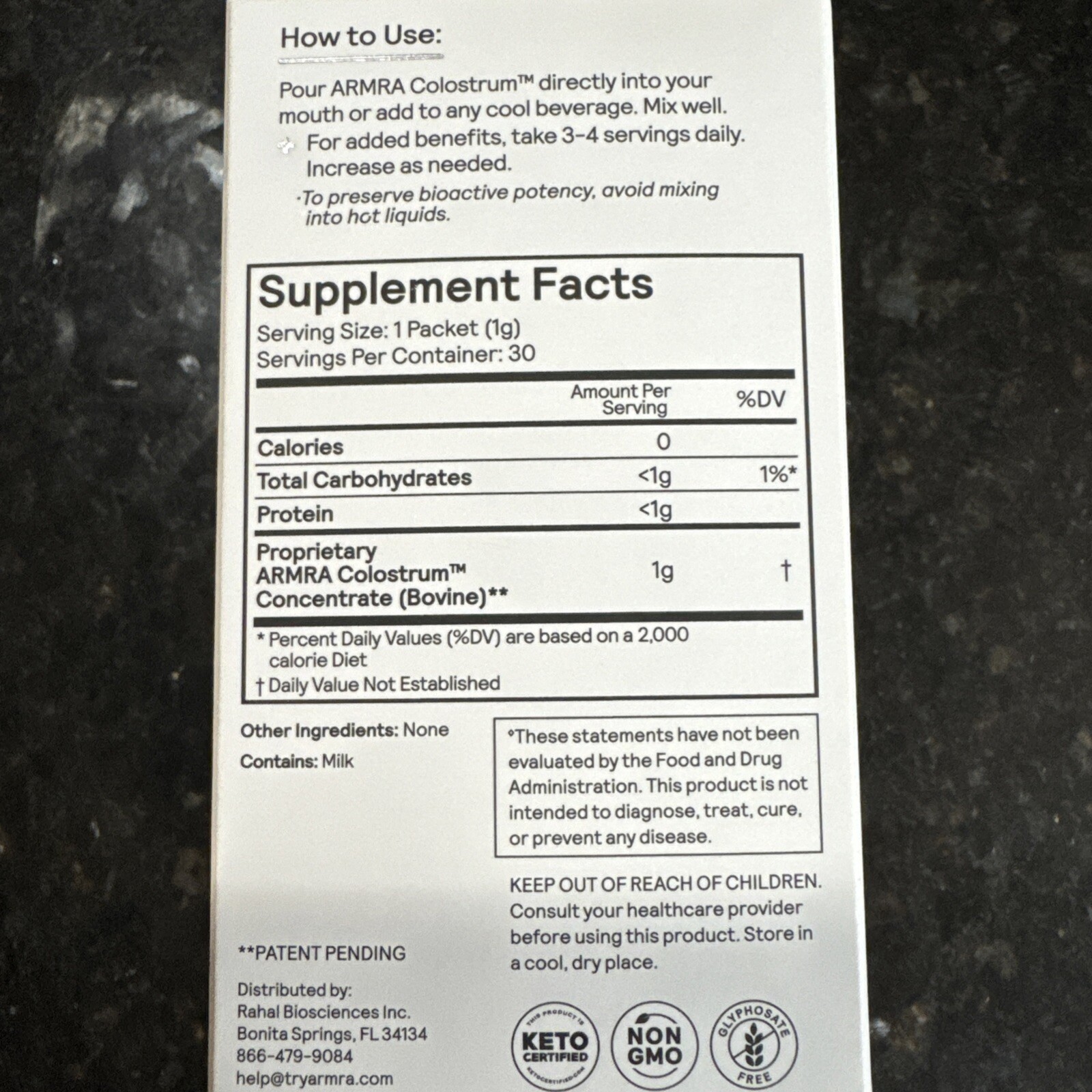 ARMRA Colostrum Superfood Grass-Fed Immune Fitness Brain Benefits Unflavored New
