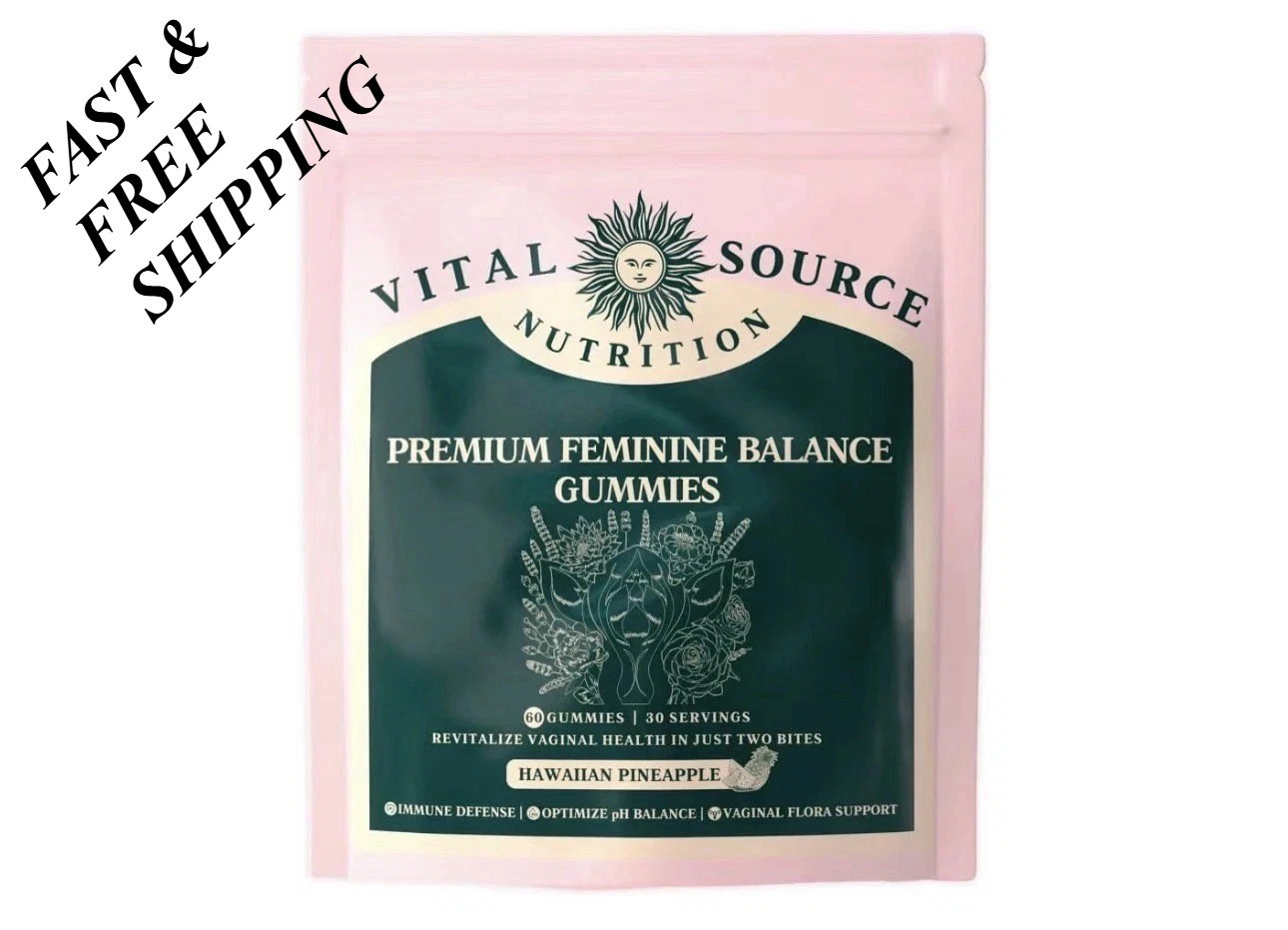 2 PACKS—NEW LUXRY Vital Source Nutrition Premium Feminine Balance Gummies 60