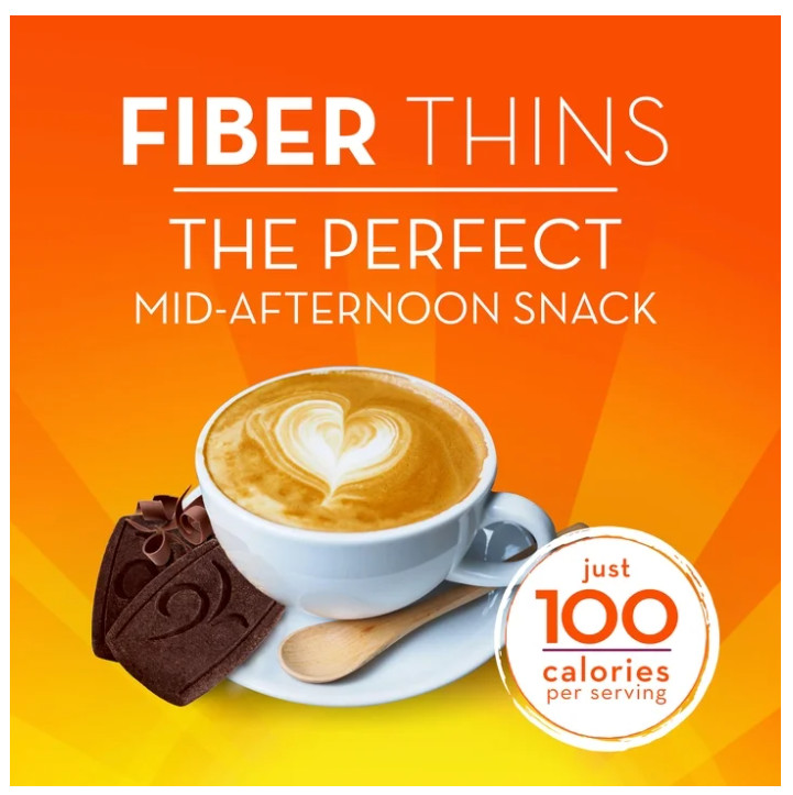 Metamucil Fiber Thins Chocolate Psyllium Husk Snack 4 Pack 24 Ct
