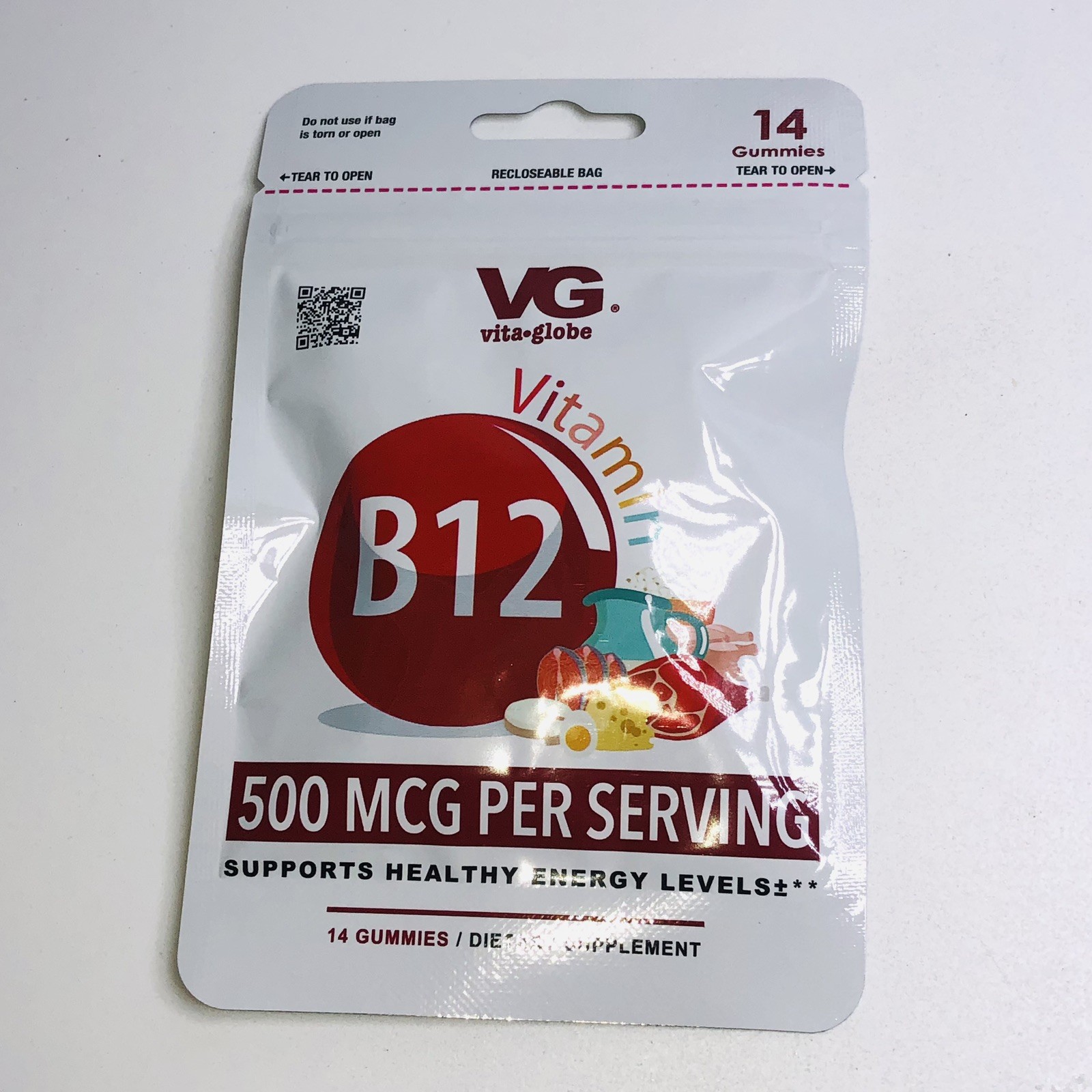 Premium B12 Vita Globe Gummies 14 in each pack Energy Metabolism Exp.02/2028