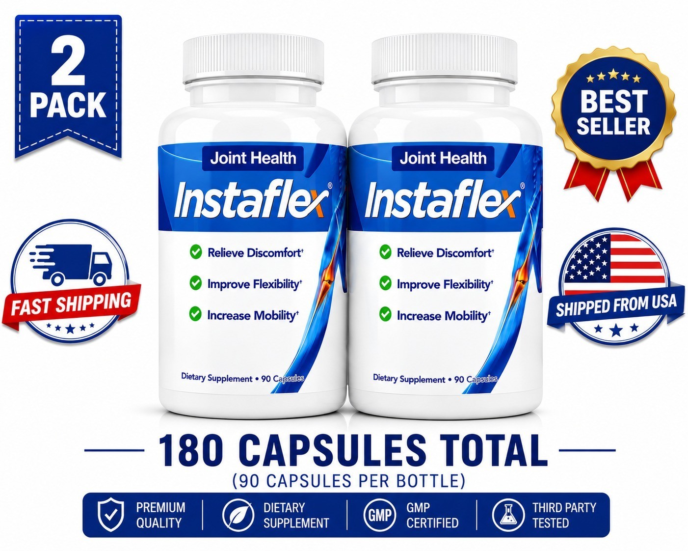 Instaflex Joint Support Dietary Supplement – 90 Capsules (Pack of 2)