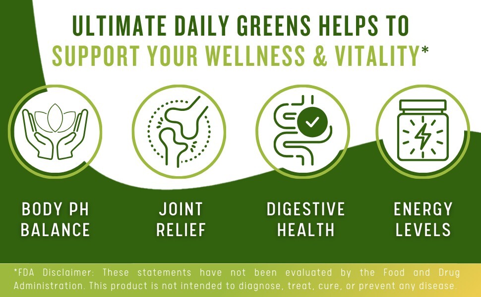 Ultimate Greens MSM Powder 8oz Superfood Plant Based Supplement Energy Drink 3pk